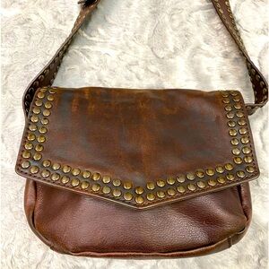 Treasure & Bond Brown Leather Purse Crossbody Handbag Studded